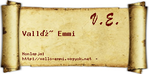 Valló Emmi névjegykártya